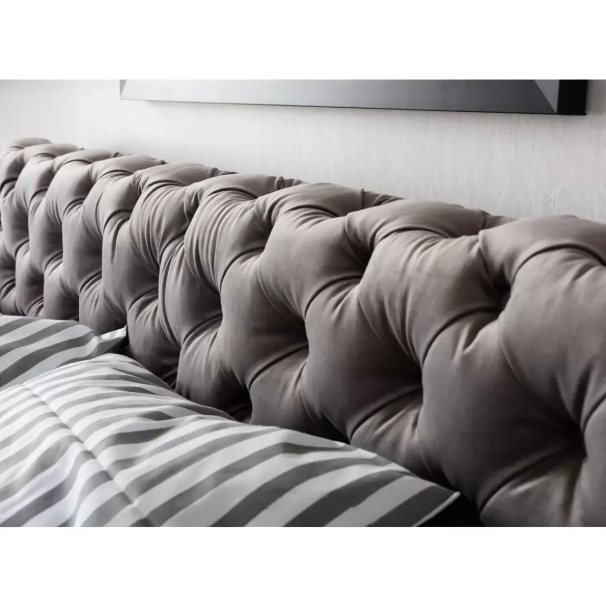 KARE Design Bett Desire Velvet Silbergrau 160X200 Cm- Betten