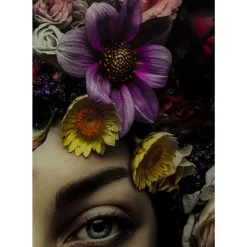 KARE Design Bild Glas Flower Art Lady 80X80Cm- Bilder