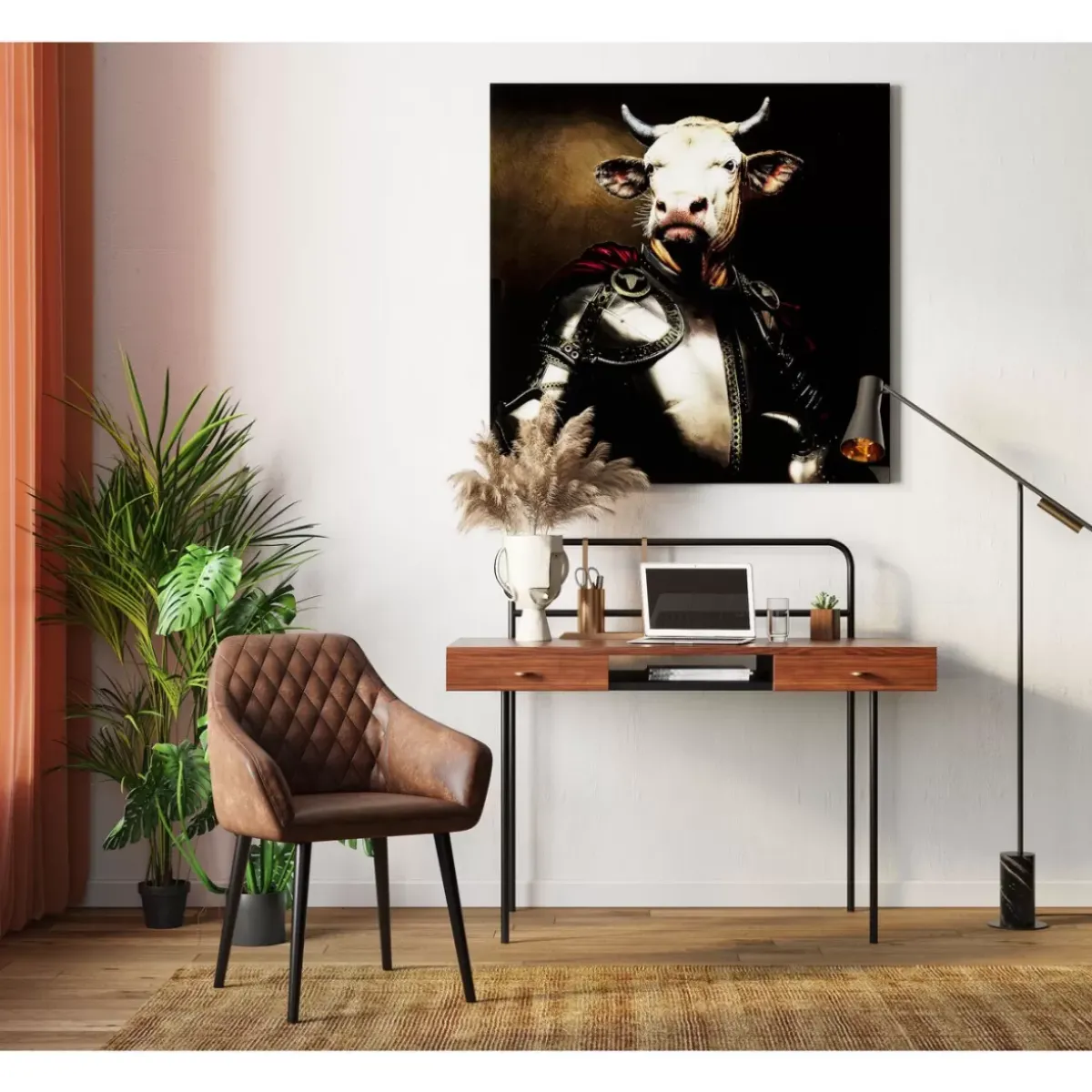 KARE Design Bild Glas Knight Cow 120X120- Bilder