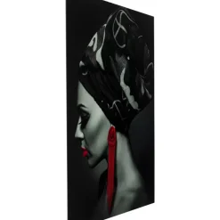 KARE Design Bild Glas Lady Red Earring 80X120- Bilder