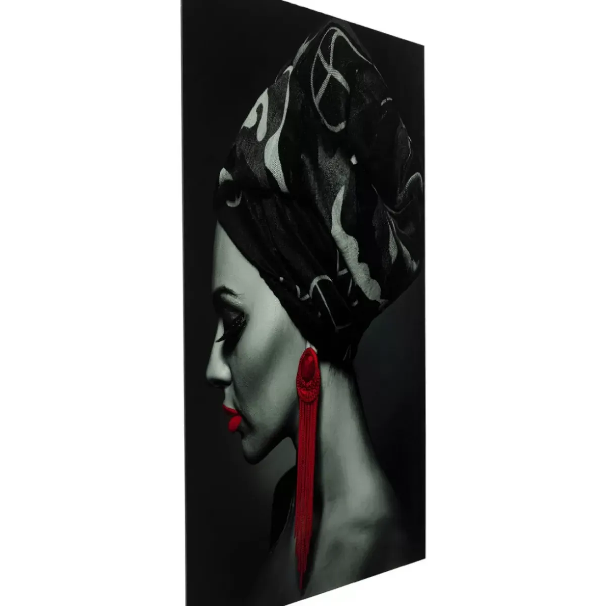 KARE Design Bild Glas Lady Red Earring 80X120- Bilder