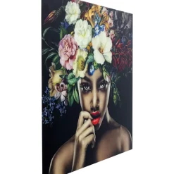 KARE Design Bild Glas Pretty Flower Woman 100X100- Bilder