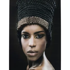 KARE Design Bild Glas Royal Headdress Face 150X100Cm- Bilder