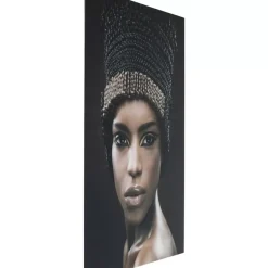 KARE Design Bild Glas Royal Headdress Face 150X100Cm- Bilder