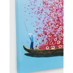 KARE Design Bild Touched Flower Boat Blau Pink 80X100Cm- Bilder