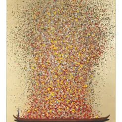KARE Design Bild Touched Flower Boat Gold Rot 120X160Cm- Bilder