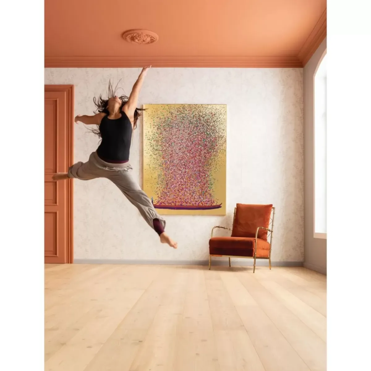 KARE Design Bild Touched Flower Boat Gold Pink 160X120Cm- Bilder