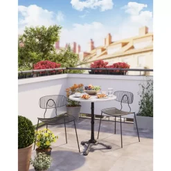 KARE Design Bistrotisch Kaffeehaus Rund Weiss O60- Outdoormöbel