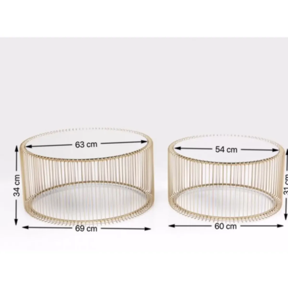 KARE Design Couchtisch Wire Messing (2/Set)- Tische