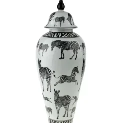 KARE Design Deckelvase Zebra Gr 23X60- Vasen
