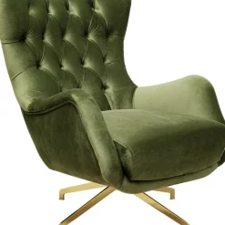 KARE Design Drehsessel Bellissima Velvet Grun- Sessel
