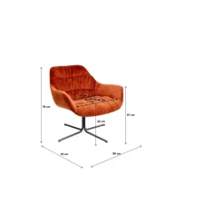 KARE Design Drehsessel Bristol Rostrot- Sessel
