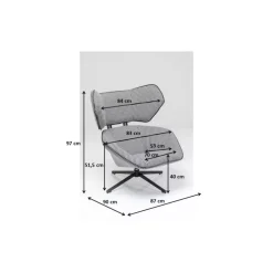 KARE Design Drehsessel Toledo Schwarz Weiss- Sessel