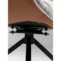 KARE Design Drehstuhl Lori Grau Braun- Stühle