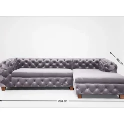 KARE Design Ecksofa Desire Velvet Silbergrau R- Sofas & Couches