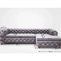 KARE Design Ecksofa Desire Velvet Silbergrau R- Sofas & Couches