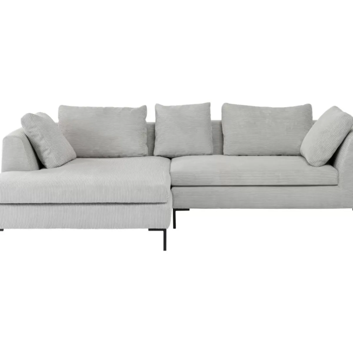 KARE Design Ecksofa Gianni Cord Grau Links- Sofas & Couches