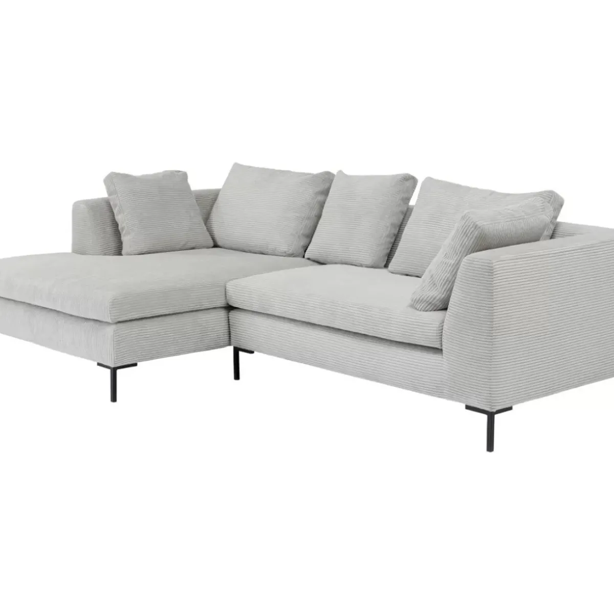 KARE Design Ecksofa Gianni Cord Grau Links- Sofas & Couches