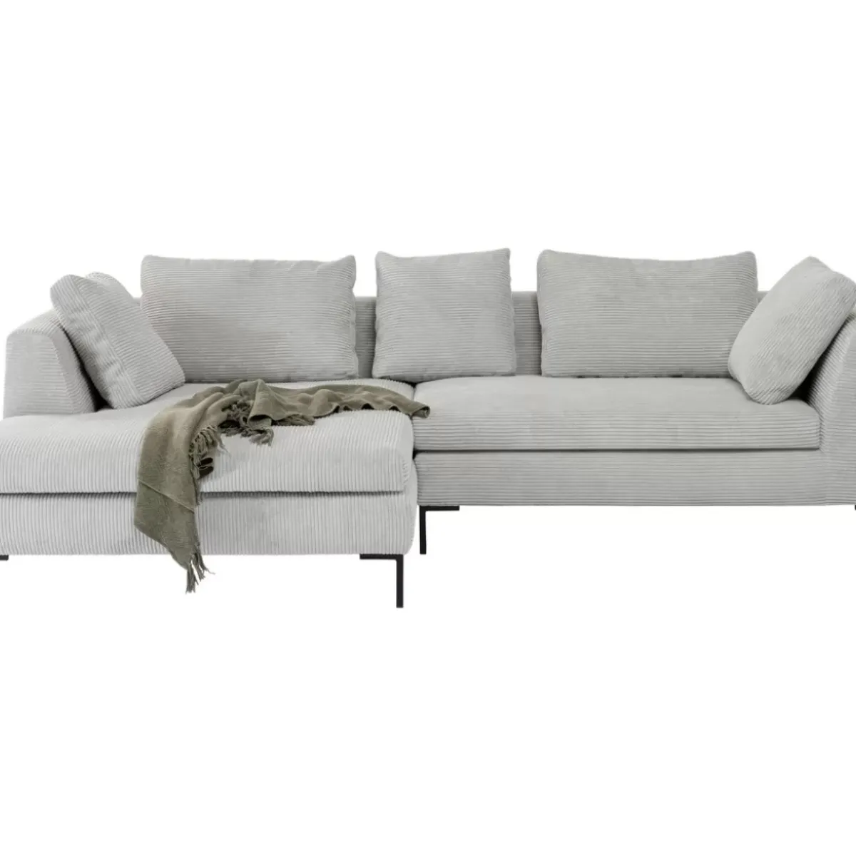 KARE Design Ecksofa Gianni Cord Grau Links- Sofas & Couches