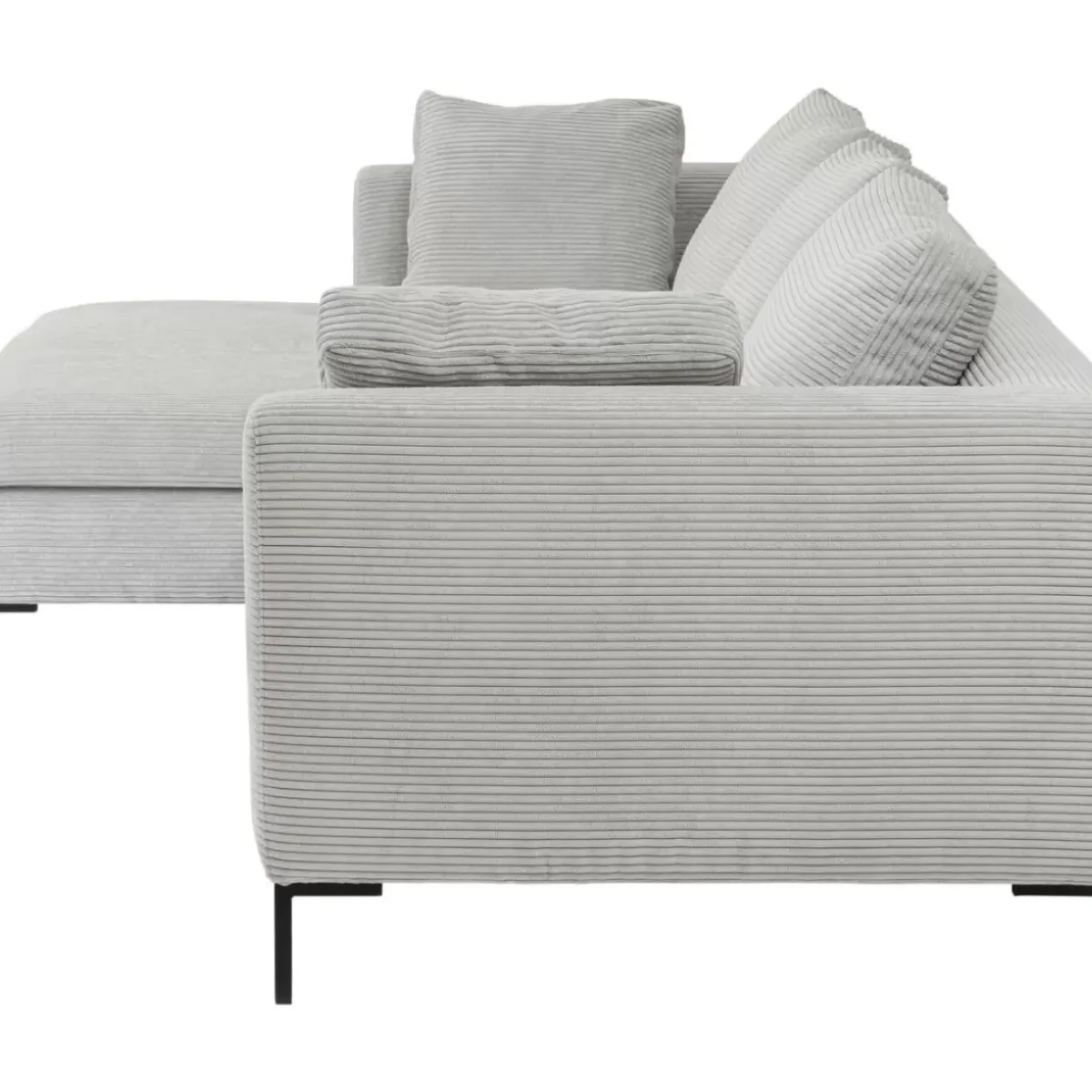 KARE Design Ecksofa Gianni Cord Grau Links- Sofas & Couches
