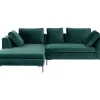 KARE Design Ecksofa Gianni Small Velvet Dunkelgrun Links- Sofas & Couches