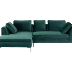KARE Design Ecksofa Gianni Small Velvet Dunkelgrun Links- Sofas & Couches