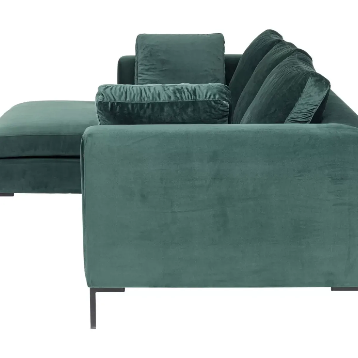 KARE Design Ecksofa Gianni Small Velvet Dunkelgrun Links- Sofas & Couches