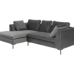 KARE Design Ecksofa Gianni Small Velvet Grau Links- Sofas & Couches