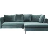 KARE Design Ecksofa Gianni Velvet Dunkelgrun Rechts Schwarz- Sofas & Couches