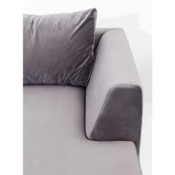 KARE Design Ecksofa Gianni Velvet Grau Rechts Schwarz- Sofas & Couches