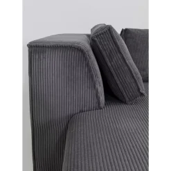 KARE Design Ecksofa Infinity Ottomane Cord Grau Links- Sofas & Couches