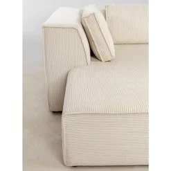 KARE Design Ecksofa Infinity Ottomane Cord Creme Links- Sofas & Couches