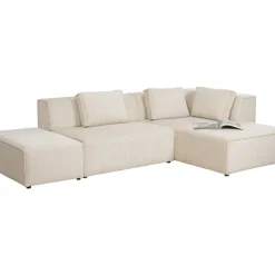 KARE Design Ecksofa Infinity Ottomane Cord Creme Rechts- Sofas & Couches