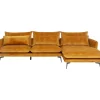 KARE Design Ecksofa Monza Rechts Velvet Curry 296Cm- Sofas & Couches