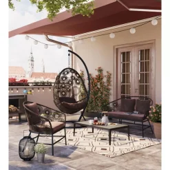 KARE Design Hangesessel Ibiza Braun- Outdoormöbel