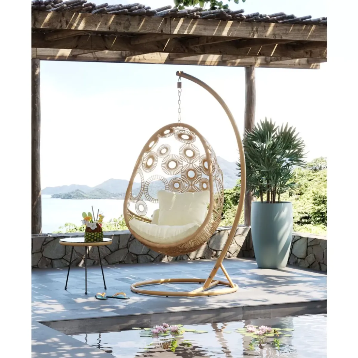 KARE Design Hangesessel Ibiza Nature- Outdoormöbel