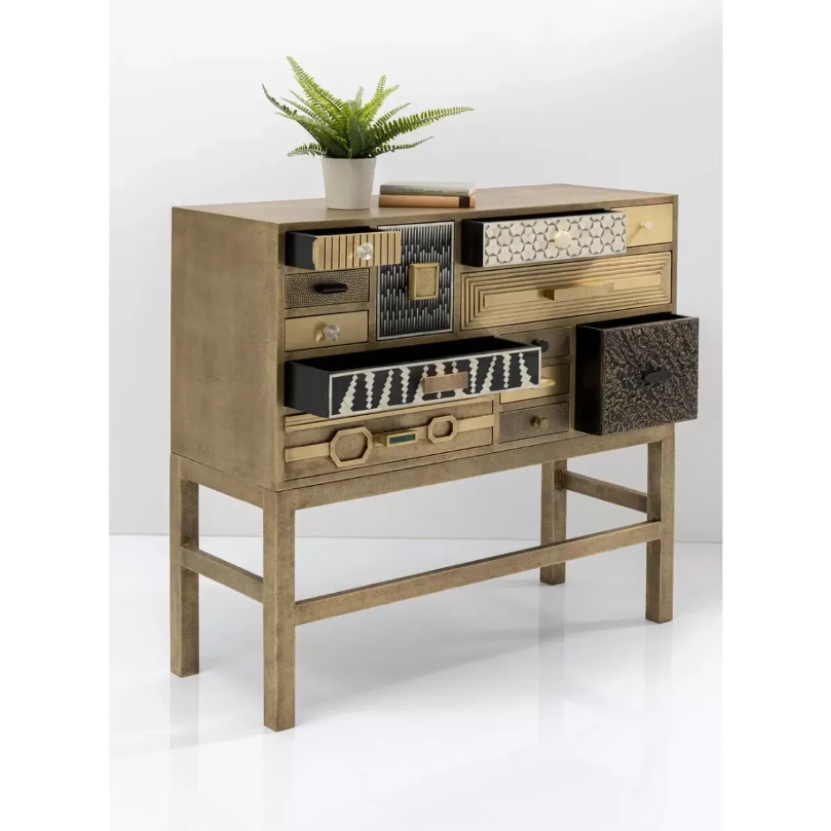 KARE Design Hochkommode Chalet Gold 13 Schube- Kommoden & Sideboards