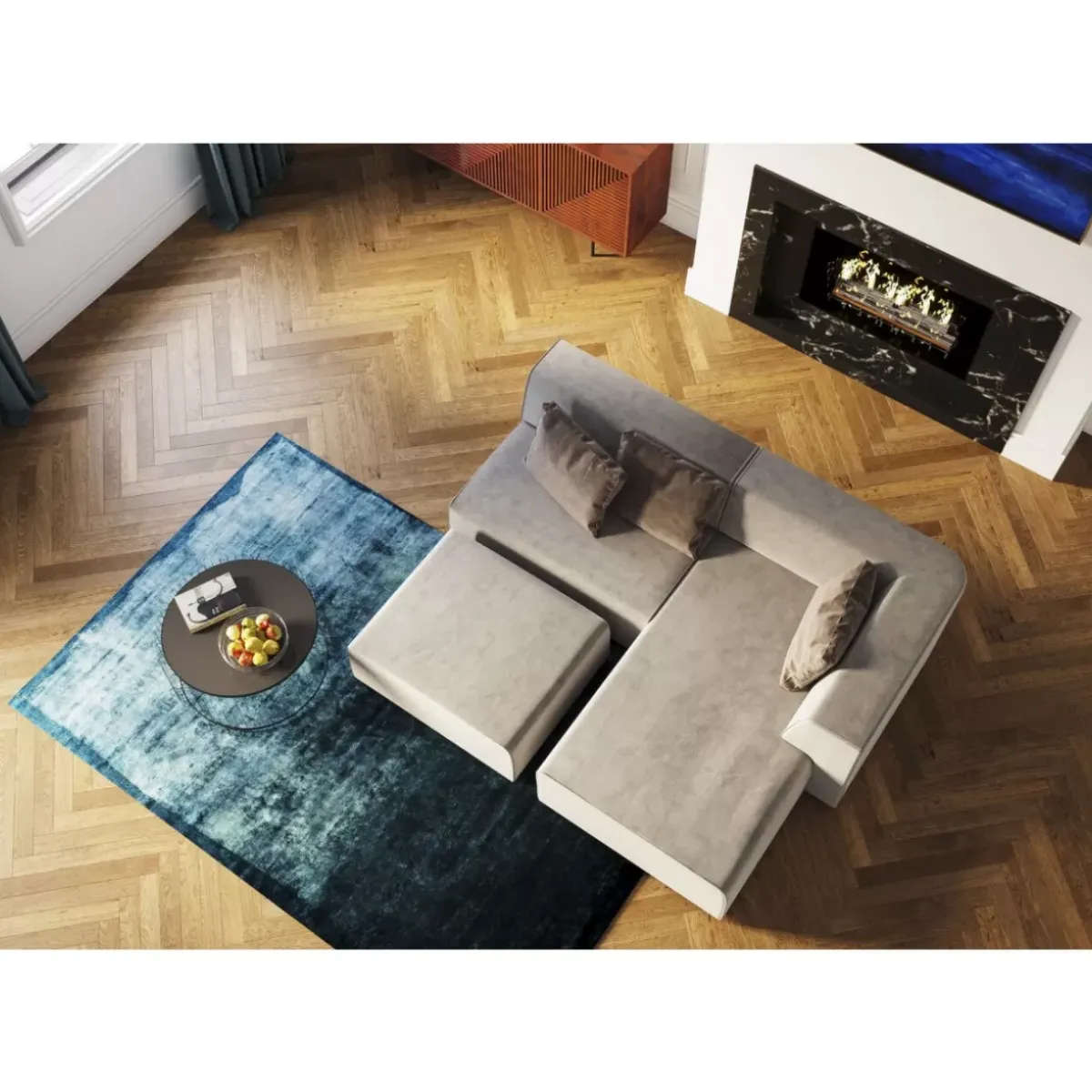 KARE Design Infinity Ottomane Elements Grau Links- Sofas & Couches