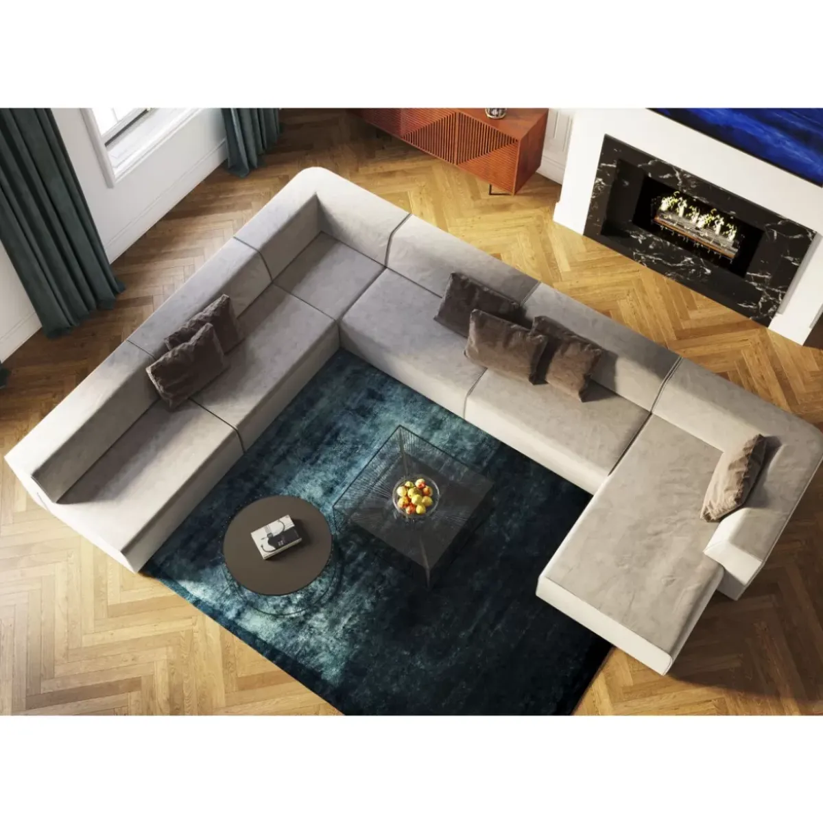 KARE Design Infinity 2-Sitzer 80 Elements Grau- Sofas & Couches