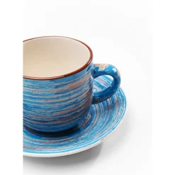 KARE Design Kaffeetasse Swirl Blau (2/Set)- Geschirr & Tischaccessoires