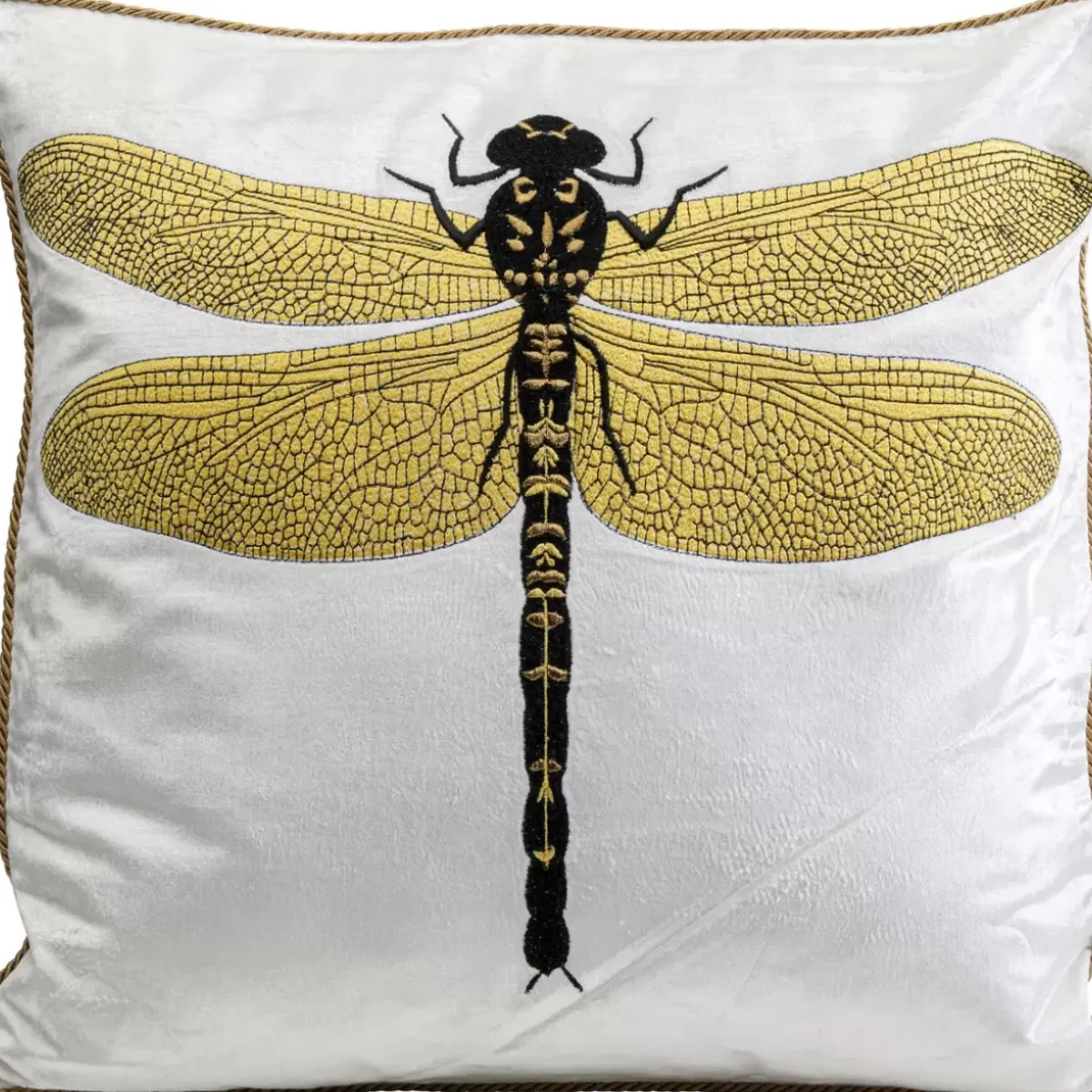 KARE Design Kissen Glitter Dragonfly Weis 40X40Cm- Kissen