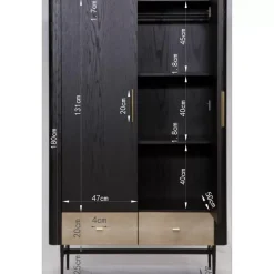 KARE Design Kleiderschrank Milano 180X110- Regale