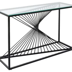 KARE Design Konsole Laser Schwarz Klarglas 120X40Cm- Kommoden & Sideboards