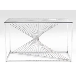 KARE Design Konsole Laser Silber Klarglas 120X40- Kommoden & Sideboards