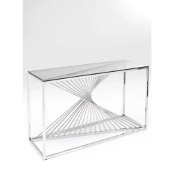 KARE Design Konsole Laser Silber Klarglas 120X40- Kommoden & Sideboards