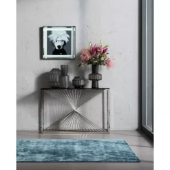 KARE Design Konsole Laser Silber Klarglas 120X40- Kommoden & Sideboards