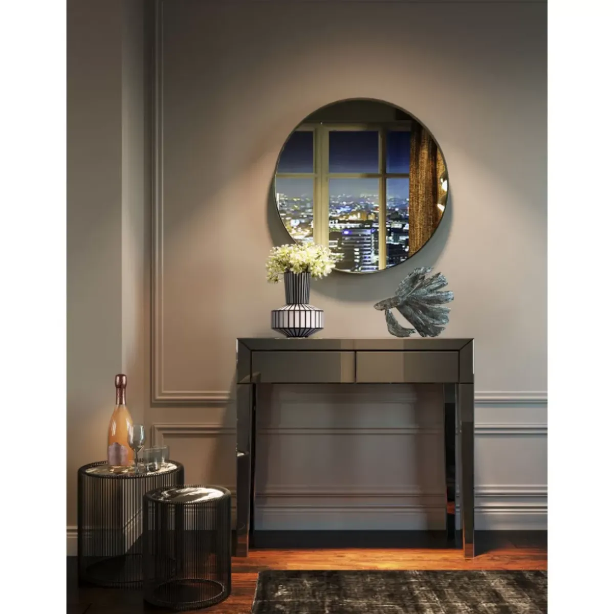 KARE Design Konsole Luxury Push Grau- Kommoden & Sideboards