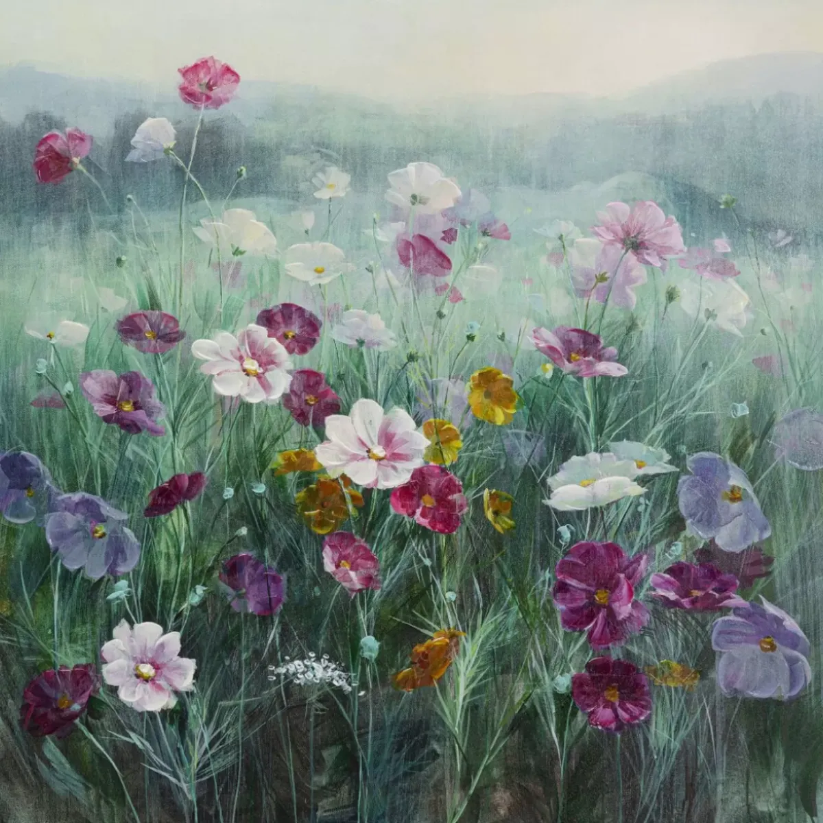 KARE Design Leinwandbild Pastell Flowers 120X120Cm- Bilder