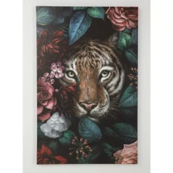 KARE Design Leinwandbild Tiger In Flower 90X140Cm- Bilder