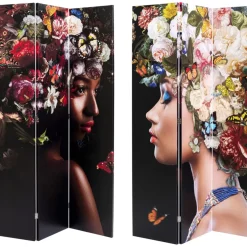 KARE Design Paravent Flowery Shoulder Vs Bunch Flowers 120X180- Paravents